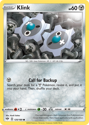 Klink (125/189) [Sword & Shield: Darkness Ablaze] Reverse Holofoil
