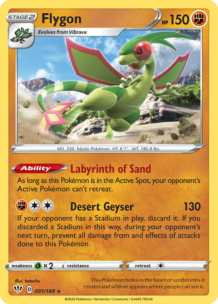 Flygon (091/189) [Sword & Shield: Darkness Ablaze] Reverse Holofoil