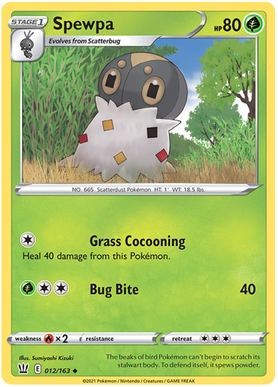 Spewpa (012/163) [Sword & Shield: Battle Styles] Reverse Holofoil