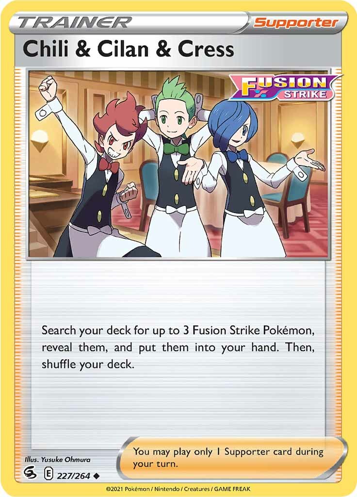 Chili & Cilan & Cress (227/264) [Sword & Shield: Fusion Strike] Reverse Holofoil
