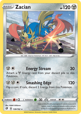 Zacian (139/192) [Sword & Shield: Rebel Clash] Reverse Holofoil