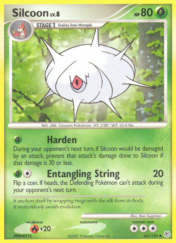 Silcoon (63/130) [Diamond & Pearl: Base Set] Reverse Holofoil