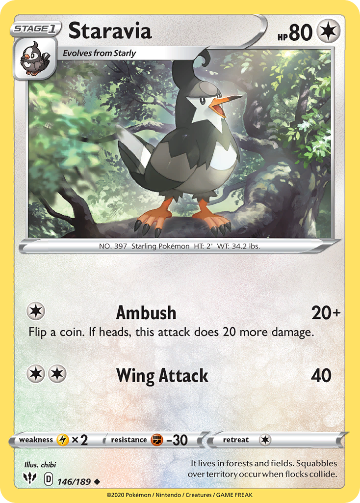 Staravia (146/189) [Sword & Shield: Darkness Ablaze] Reverse Holofoil