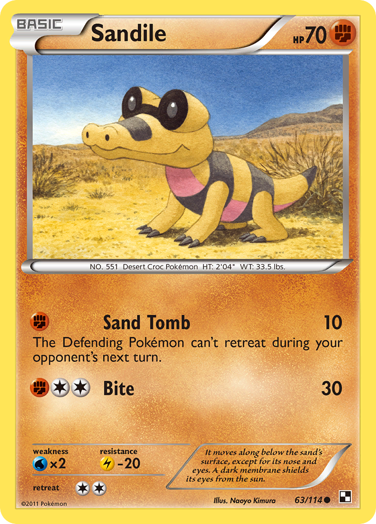 Sandile (63/114) [Black & White: Base Set] Reverse Holofoil