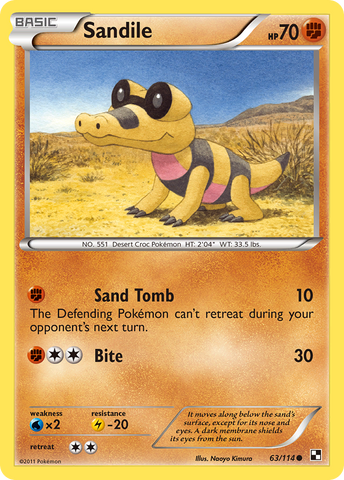 Sandile (63/114) [Black & White: Base Set] Reverse Holofoil