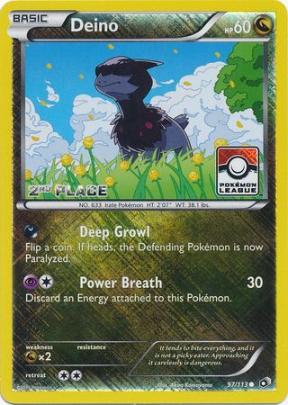 Deino (97/113) (League Promo 2nd Place) [Black & White: Legendary Treasures] Reverse Holofoil