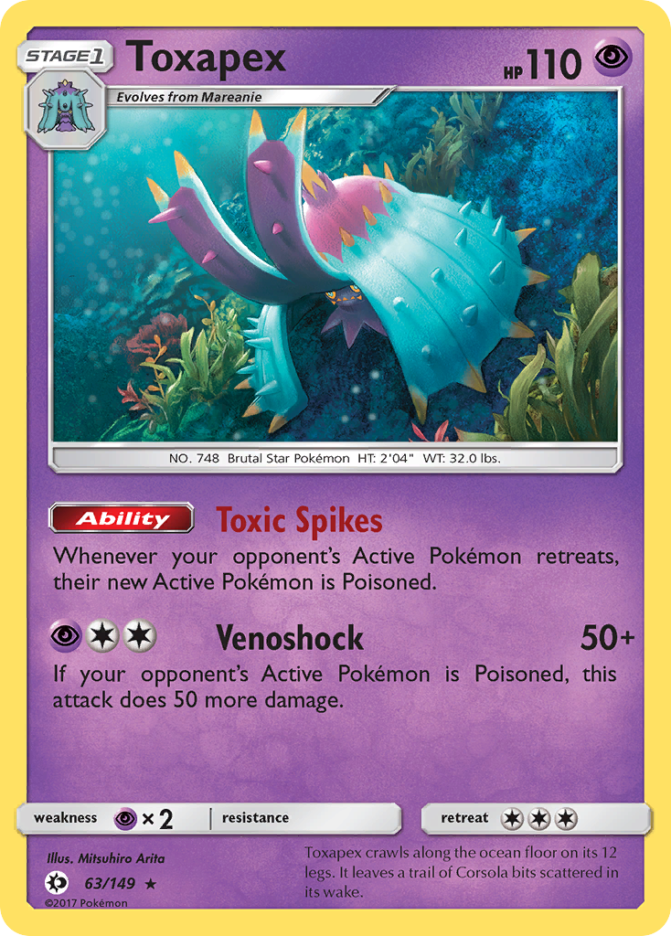 Toxapex (63/149) [Sun & Moon: Base Set] Reverse Holofoil