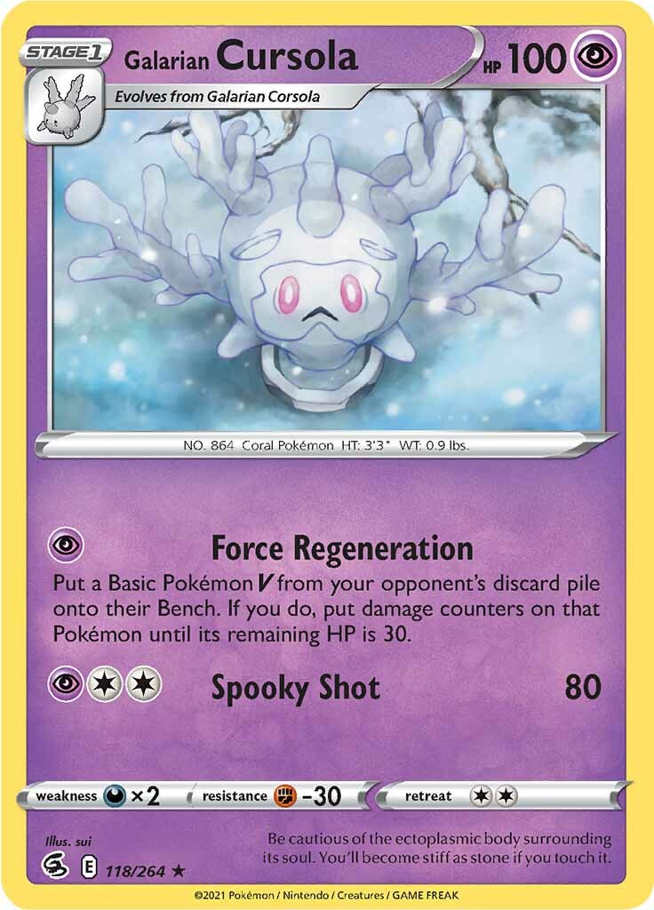 Galarian Cursola (118/264) [Sword & Shield: Fusion Strike] Reverse Holofoil