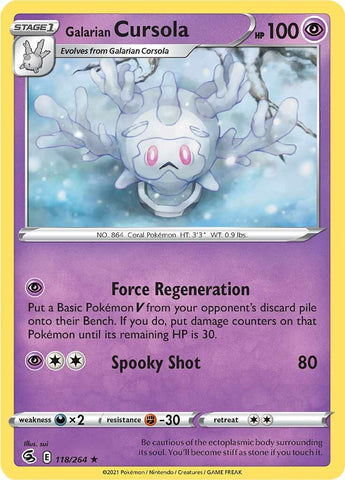 Galarian Cursola (118/264) [Sword & Shield: Fusion Strike] Reverse Holofoil