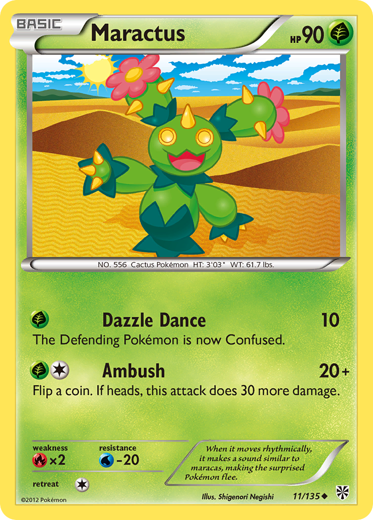 Maractus (11/135) [Black & White: Plasma Storm] Reverse Holofoil