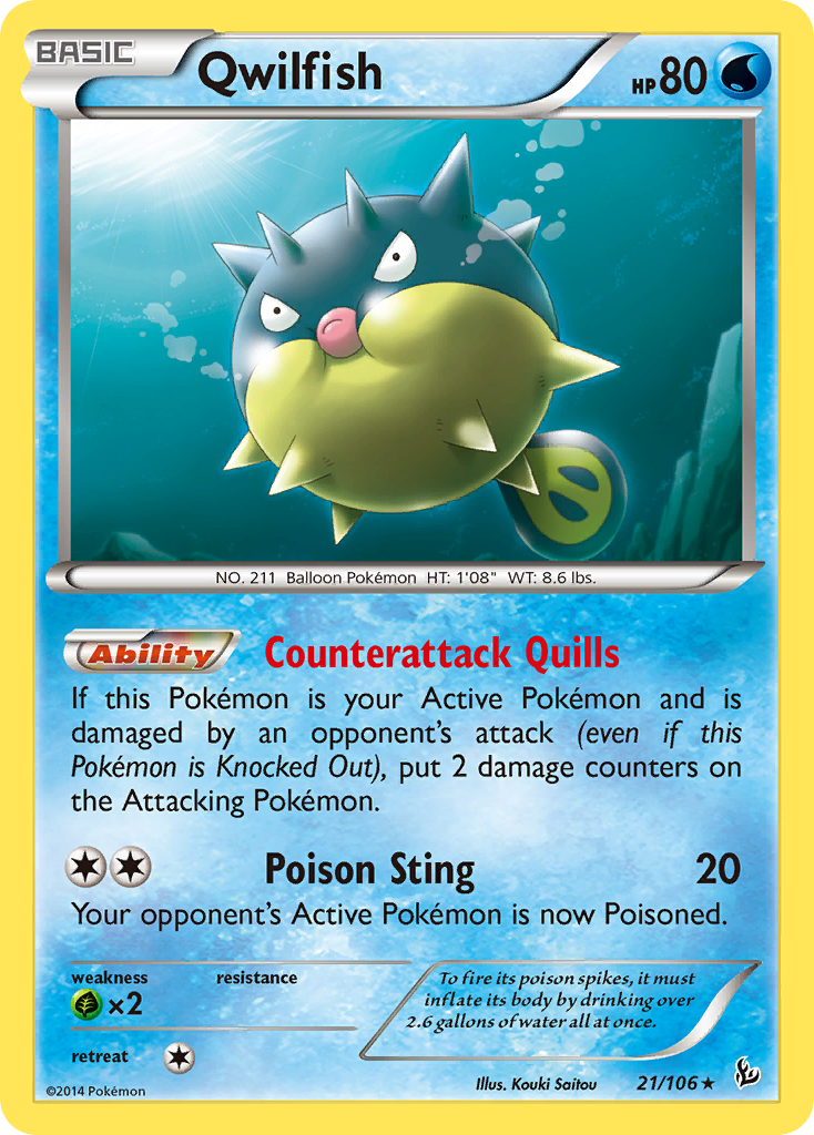 Qwilfish (21/106) [XY: Flashfire] Reverse Holofoil