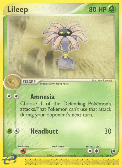 Lileep (43/100) [EX: Sandstorm] Reverse Holofoil