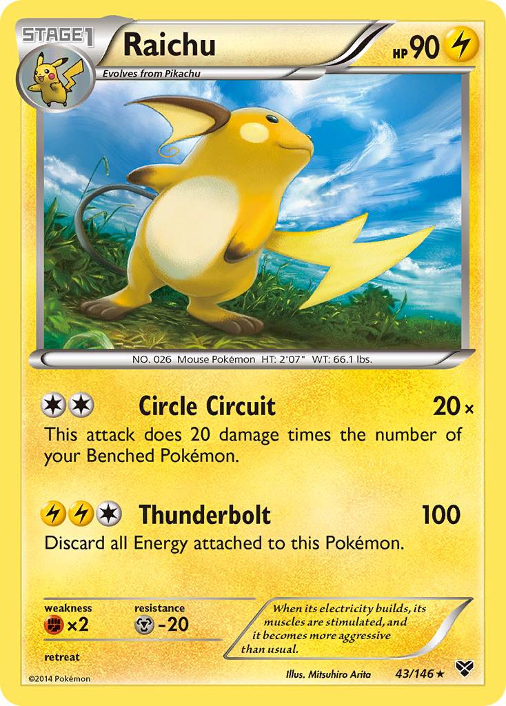 Raichu (43/146) [XY: Base Set] Reverse Holofoil