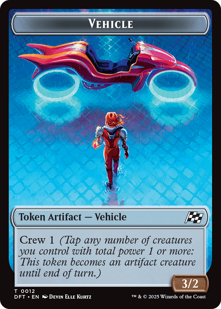 Emblem - Chandra, Spark Hunter // Vehicle Double-Sided Token [Aetherdrift Tokens] Foil