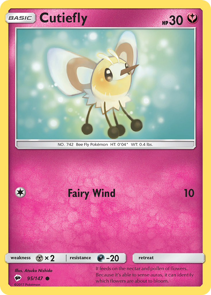 Cutiefly (95/147) [Sun & Moon: Burning Shadows] Reverse Holofoil