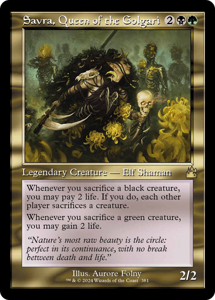Savra, Queen of the Golgari (Retro Frame) [Ravnica Remastered] Foil