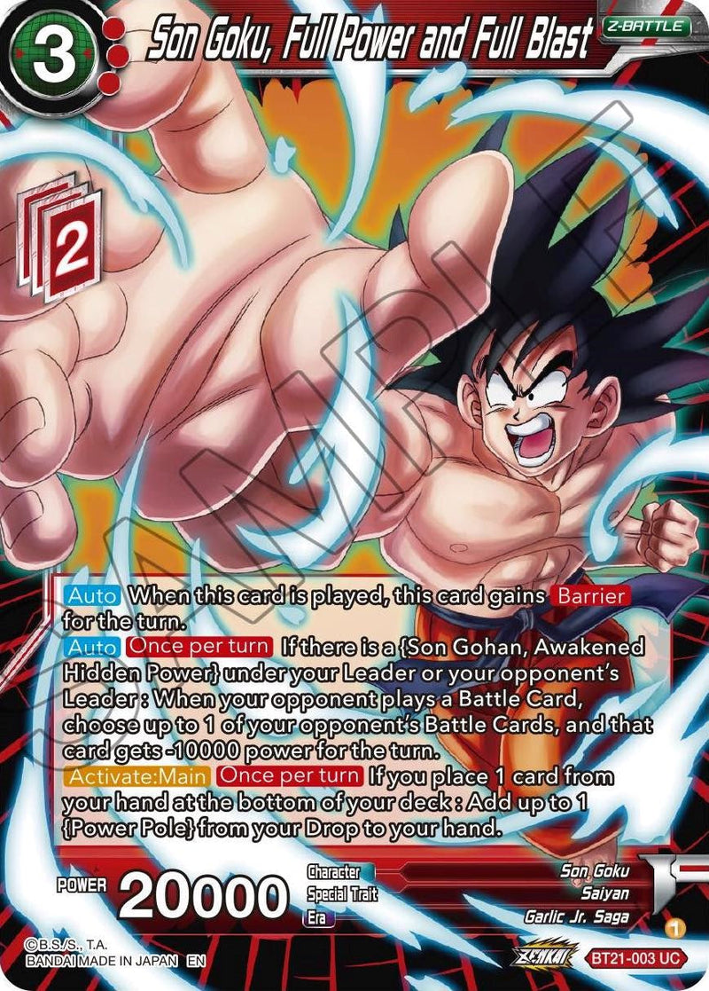 Son Goku, Full Power and Full Blast (BT21-003) [Wild Resurgence] Parallel Foil