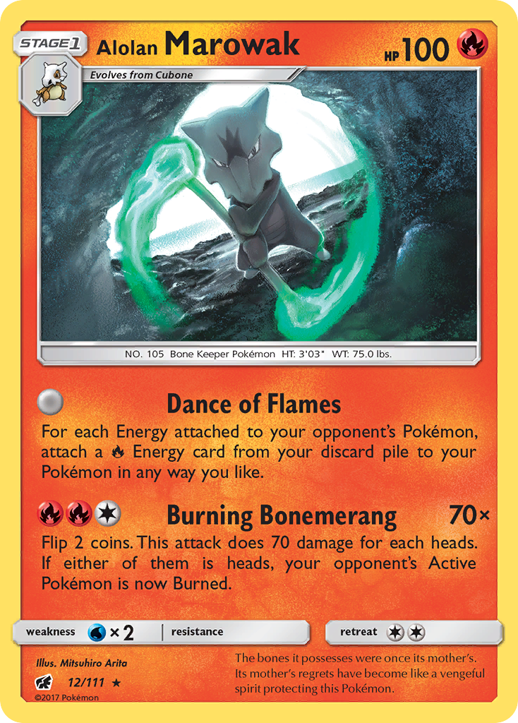 Alolan Marowak (12/111) [Sun & Moon: Crimson Invasion] Reverse Holofoil