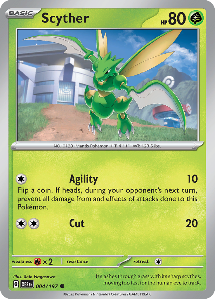 Scyther (004/197) [Scarlet & Violet: Obsidian Flames] Reverse Holofoil