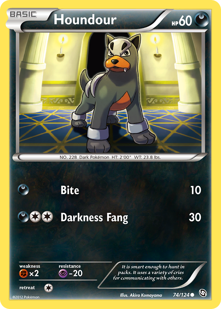 Houndour (74/124) [Black & White: Dragons Exalted] Reverse Holofoil