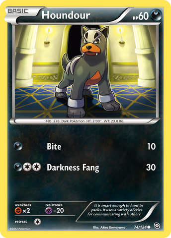 Houndour (74/124) [Black & White: Dragons Exalted] Reverse Holofoil