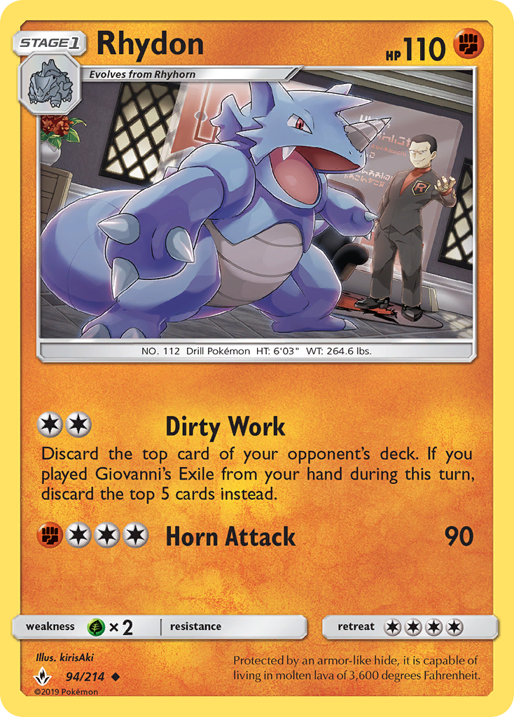 Rhydon (94/214) [Sun & Moon: Unbroken Bonds] Reverse Holofoil
