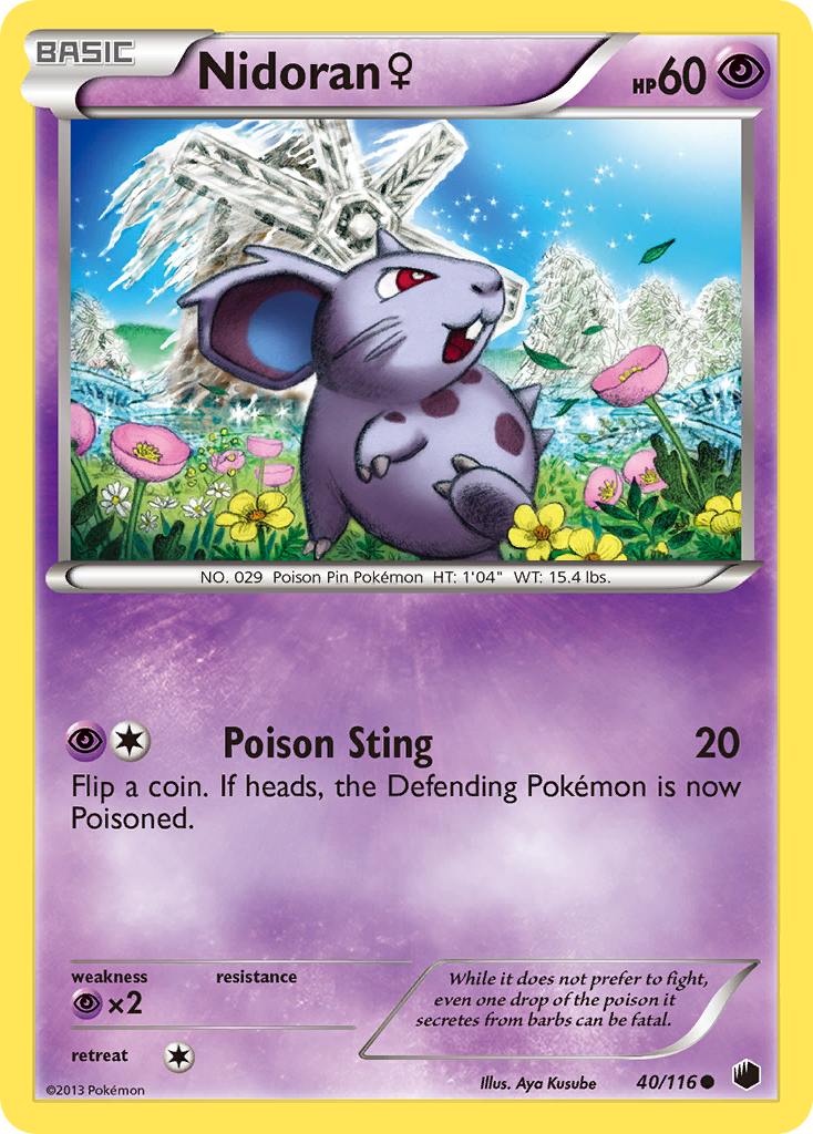 Nidoran (40/116) (Female) [Black & White: Plasma Freeze] Reverse Holofoil