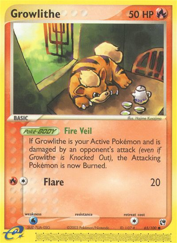 Growlithe (65/100) [EX: Sandstorm] Reverse Holofoil