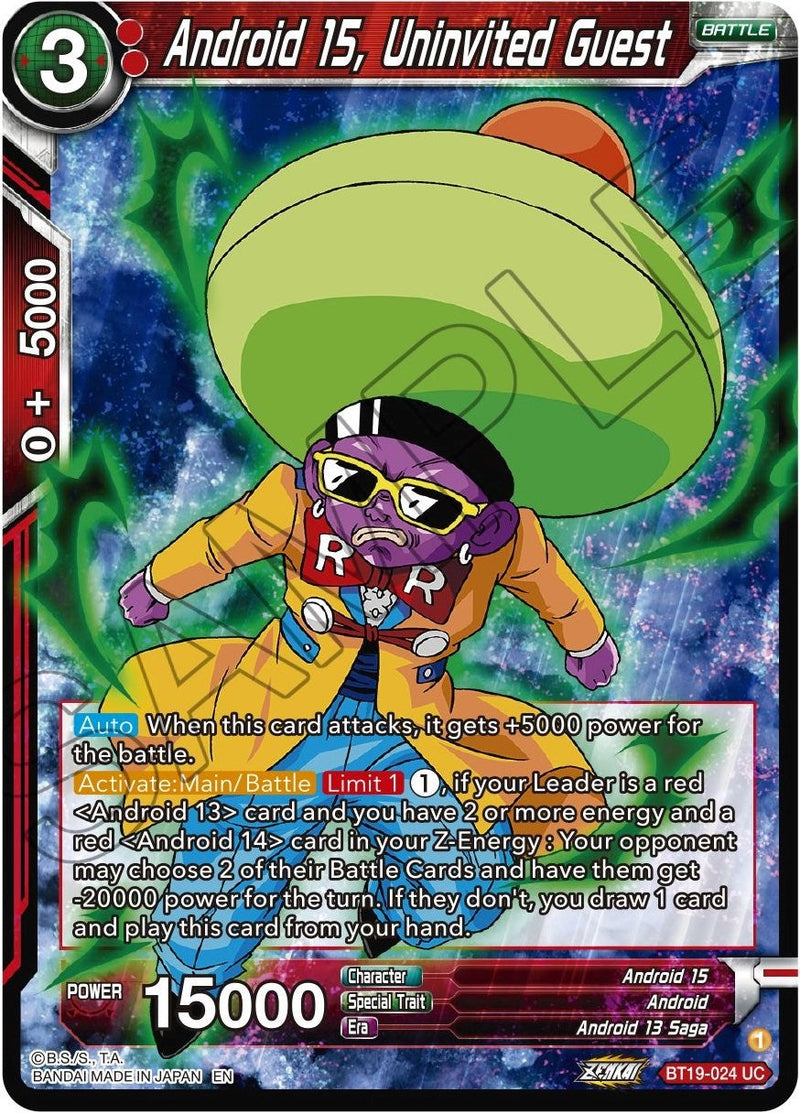 Android 15, Uninvited Guest (BT19-024) [Fighter's Ambition] Parallel Foil