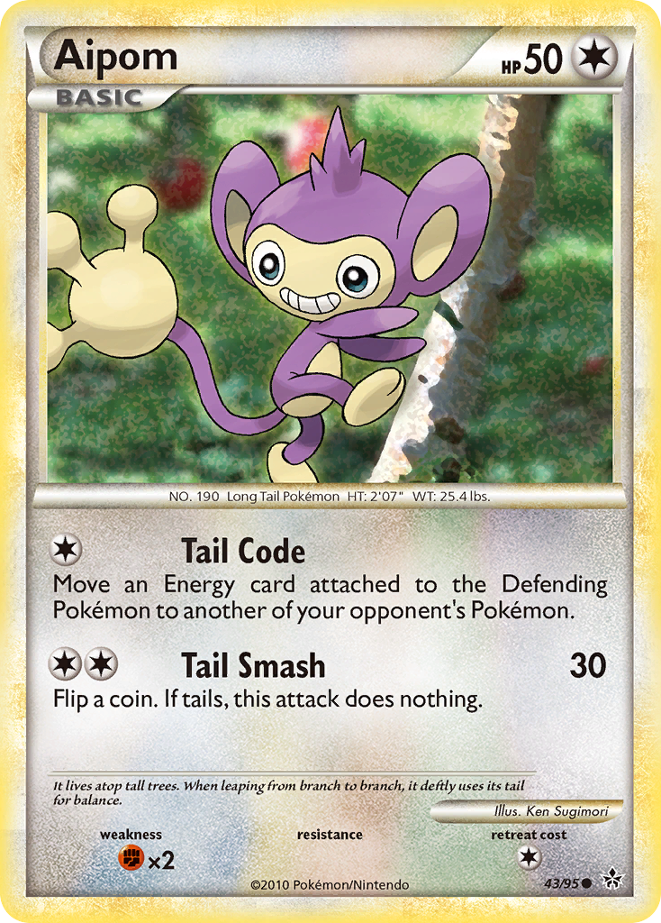 Aipom (43/95) [HeartGold & SoulSilver: Unleashed] Reverse Holofoil