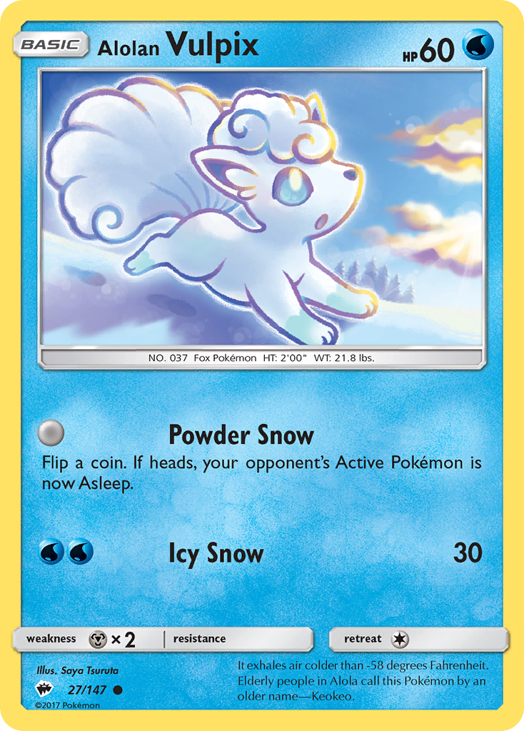 Alolan Vulpix (27/147) [Sun & Moon: Burning Shadows] Reverse Holofoil