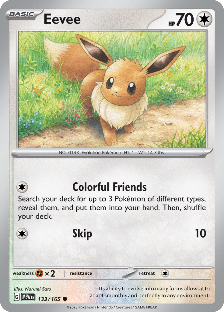 Eevee (133/165) [Scarlet & Violet 151] Reverse Holofoil