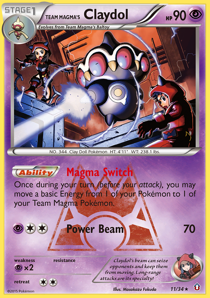 Team Magma's Claydol (11/34) [XY: Double Crisis] Reverse Holofoil