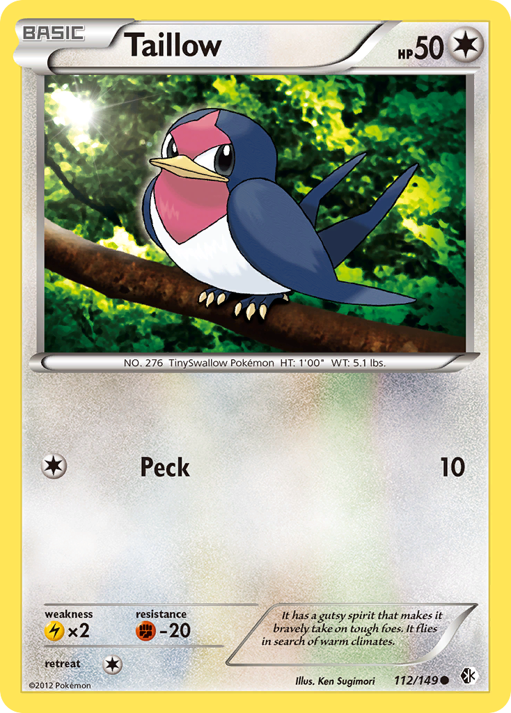 Taillow (112/149) [Black & White: Boundaries Crossed] Reverse Holofoil