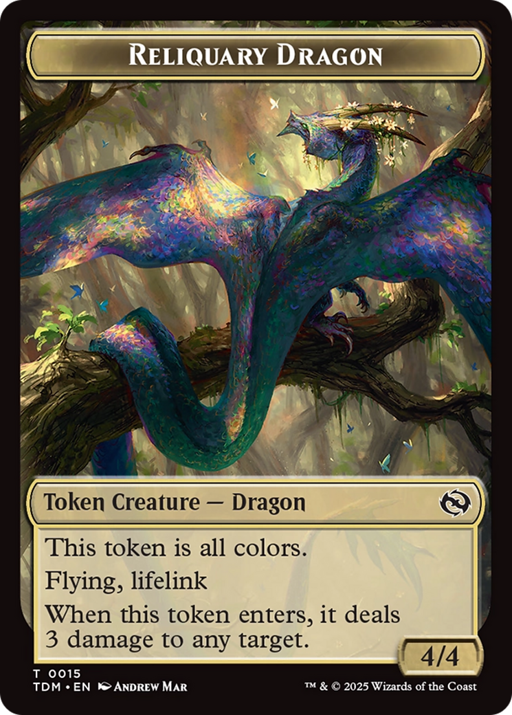 Reliquary Dragon // Dragon (0011) Double-Sided Token [Tarkir: Dragonstorm Tokens] Foil