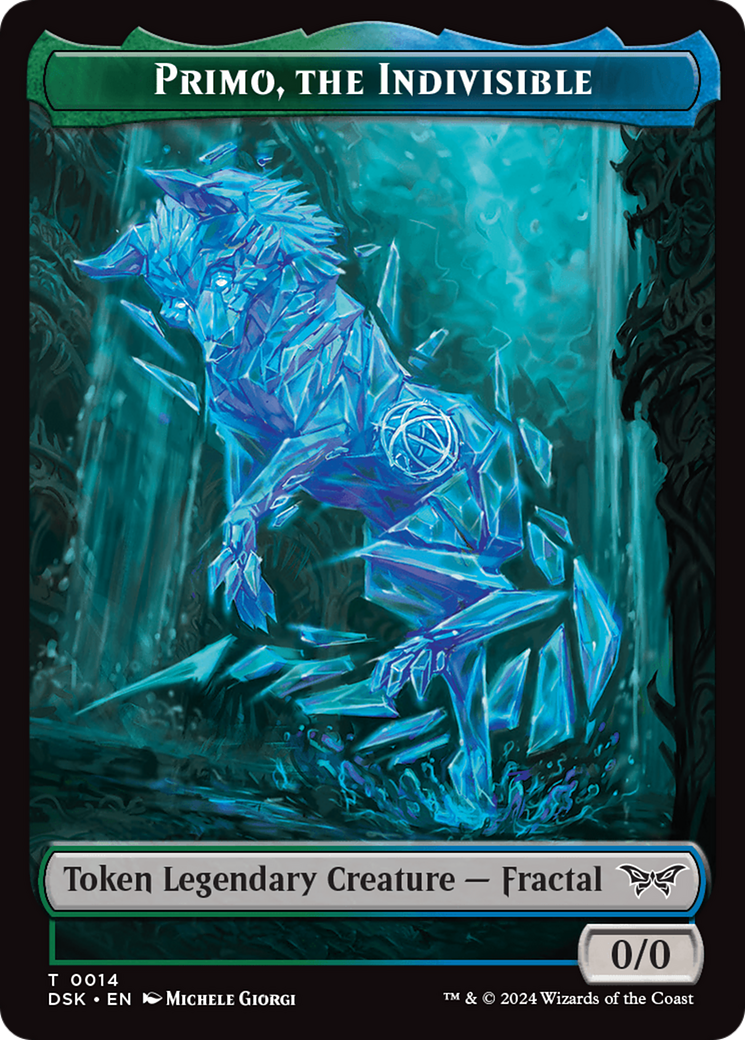 Primo, the Indivisible // Manifest Double-Sided Token [Duskmourn: House of Horror Tokens] Foil