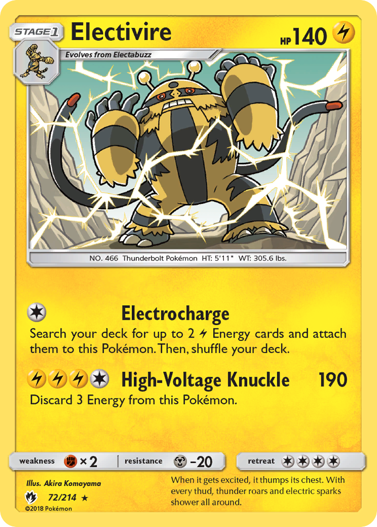 Electivire (72/214) [Sun & Moon: Lost Thunder] Reverse Holofoil