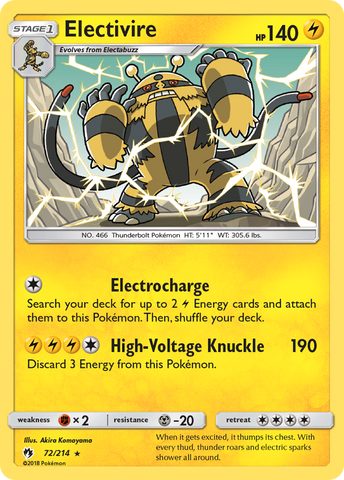 Electivire (72/214) [Sun & Moon: Lost Thunder] Reverse Holofoil
