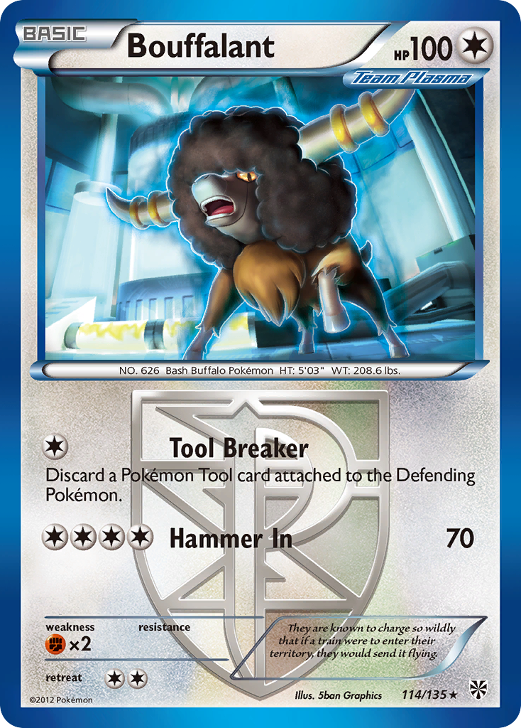 Bouffalant (114/135) [Black & White: Plasma Storm] Reverse Holofoil