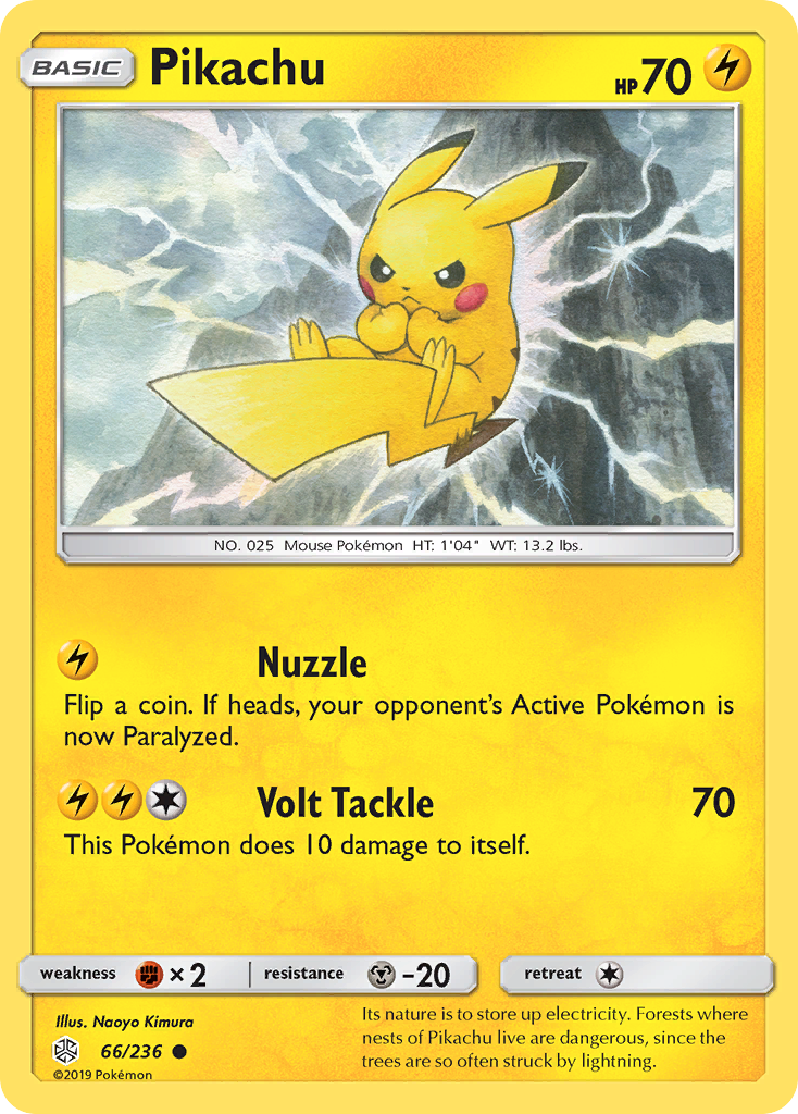 Pikachu (66/236) [Sun & Moon: Cosmic Eclipse] Reverse Holofoil