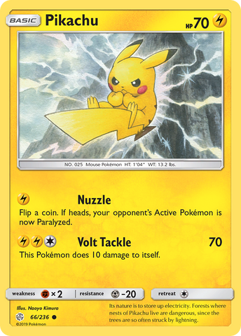 Pikachu (66/236) [Sun & Moon: Cosmic Eclipse] Reverse Holofoil