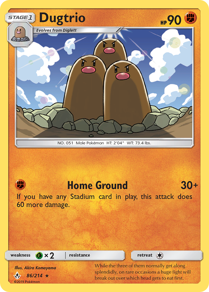 Dugtrio (86/214) [Sun & Moon: Unbroken Bonds] Reverse Holofoil