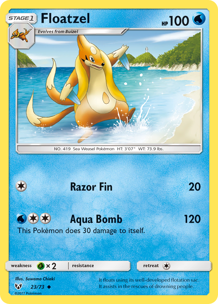 Floatzel (23/73) [Sun & Moon: Shining Legends] Reverse Holofoil