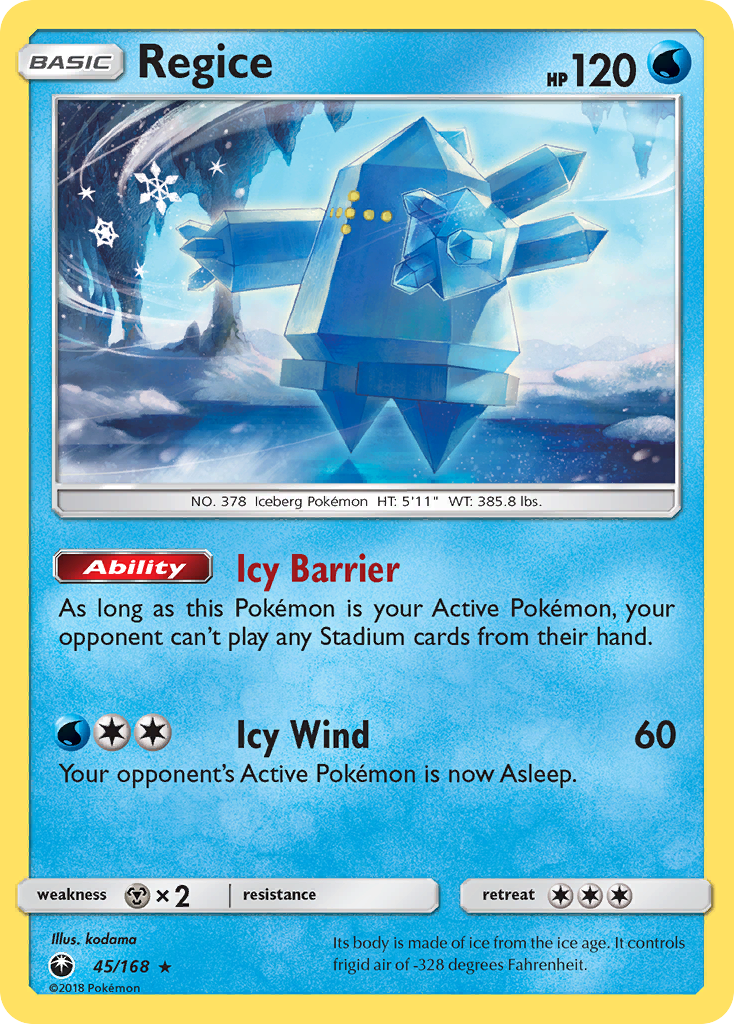 Regice (45/168) [Sun & Moon: Celestial Storm] Reverse Holofoil
