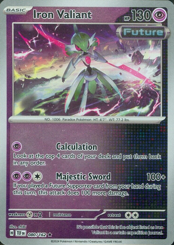 Iron Valiant (080/162) [Scarlet & Violet: Temporal Forces] Reverse Holofoil