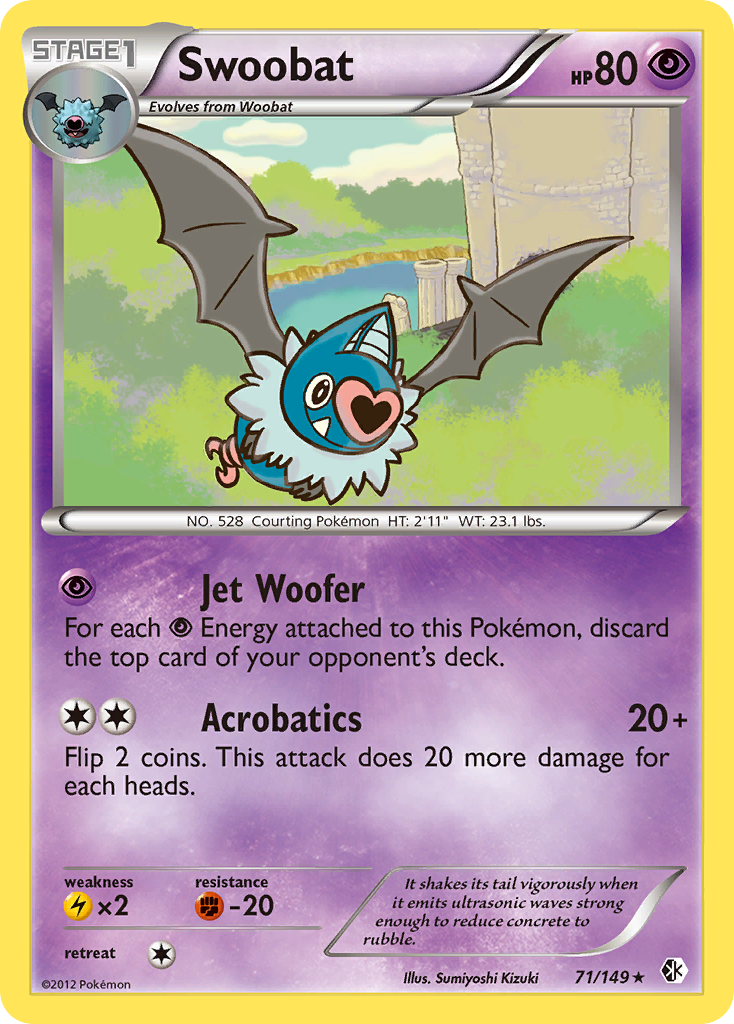 Swoobat (71/149) [Black & White: Boundaries Crossed] Reverse Holofoil