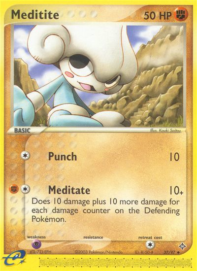Meditite (37/97) [EX: Dragon] Reverse Holofoil