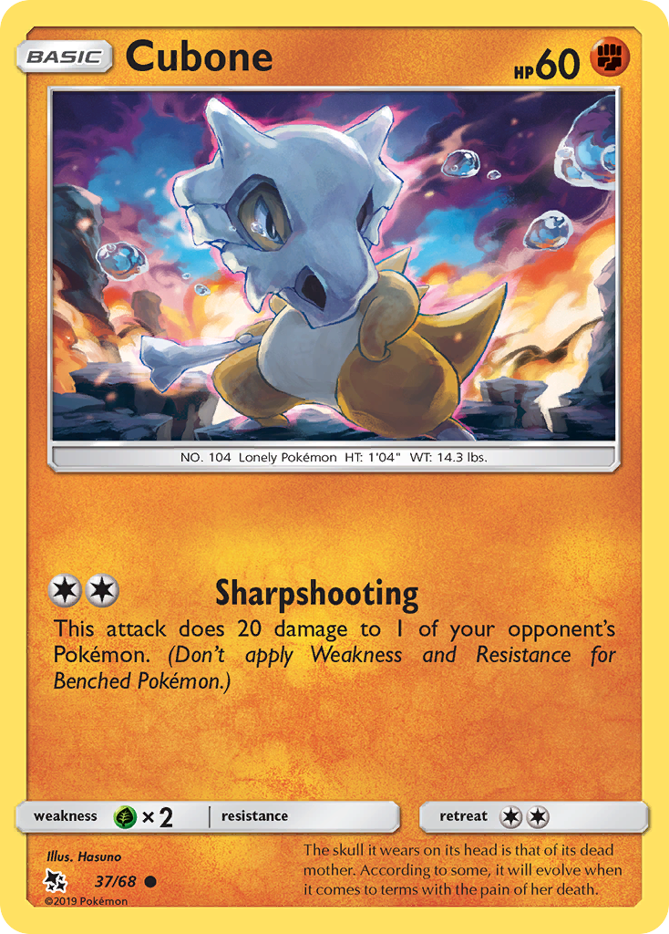 Cubone (37/68) [Sun & Moon: Hidden Fates] Reverse Holofoil