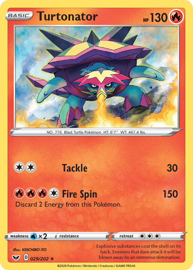 Turtonator (029/202) [Sword & Shield: Base Set] Reverse Holofoil
