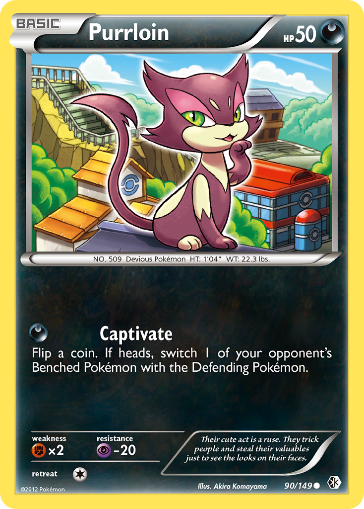 Purrloin (90/149) [Black & White: Boundaries Crossed] Reverse Holofoil